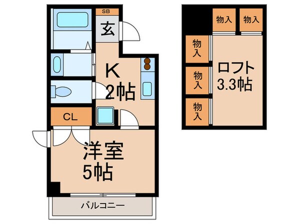 ｴｽﾍﾟﾗﾝｻsekigane六甲道の物件間取画像